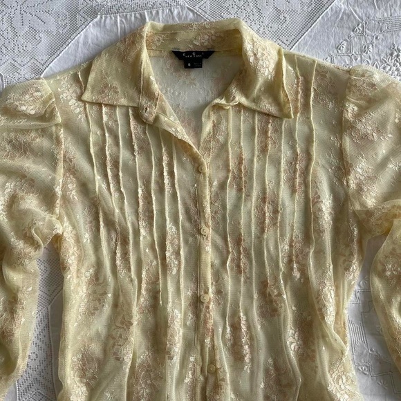 Victorian Inspired Sheer Lace Blouse - Picture 2 of 4